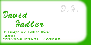 david hadler business card